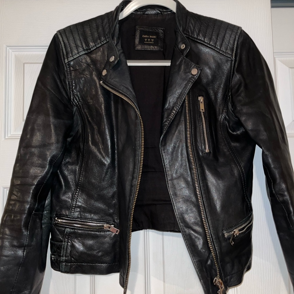Zara Fitted Leather Jacket